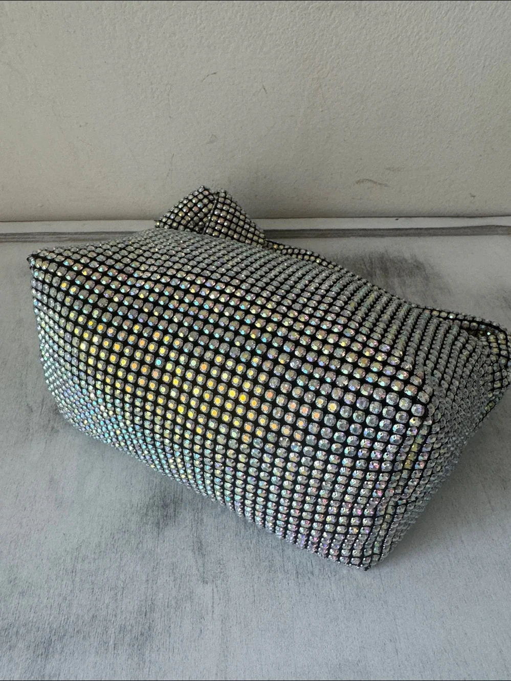 Madison West Knotted Aurora Boraelis Rhinestone Dumpling Evening Handbag